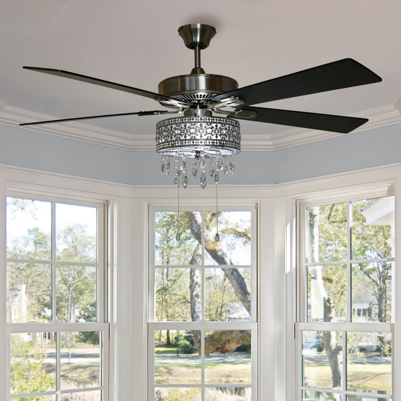 House of Hampton 52" Noyes Crystal 5 Blade Ceiling Fan Light Kit